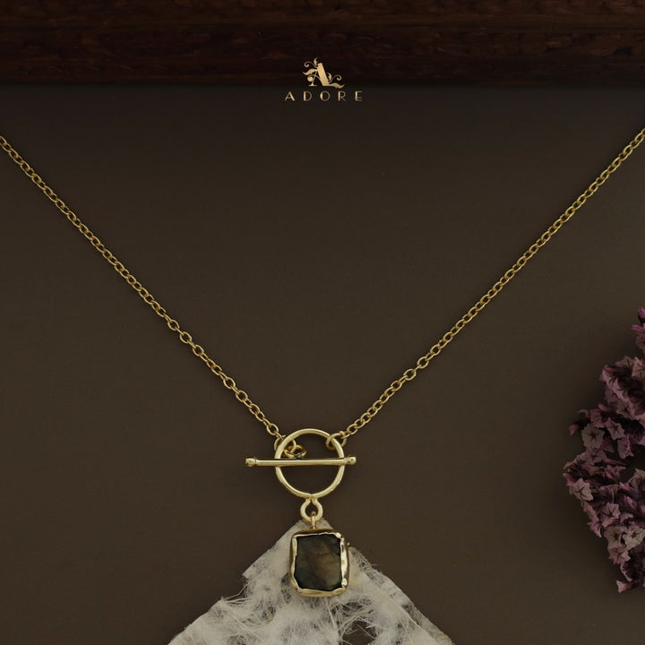 Yuka Golden Ring Raw Stone Neckpiece