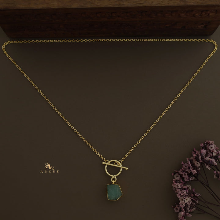 Yuka Golden Ring Raw Stone Neckpiece
