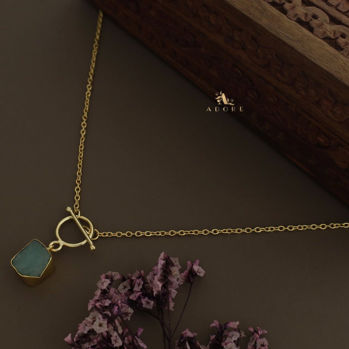 Yuka Golden Ring Raw Stone Neckpiece