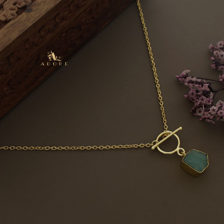 Yuka Golden Ring Raw Stone Neckpiece