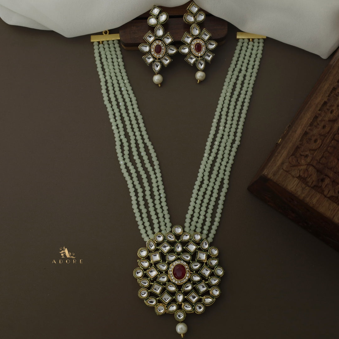 Rigveya Kundan Neckpiece With Earring