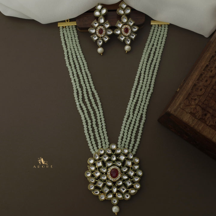 Rigveya Kundan Neckpiece With Earring