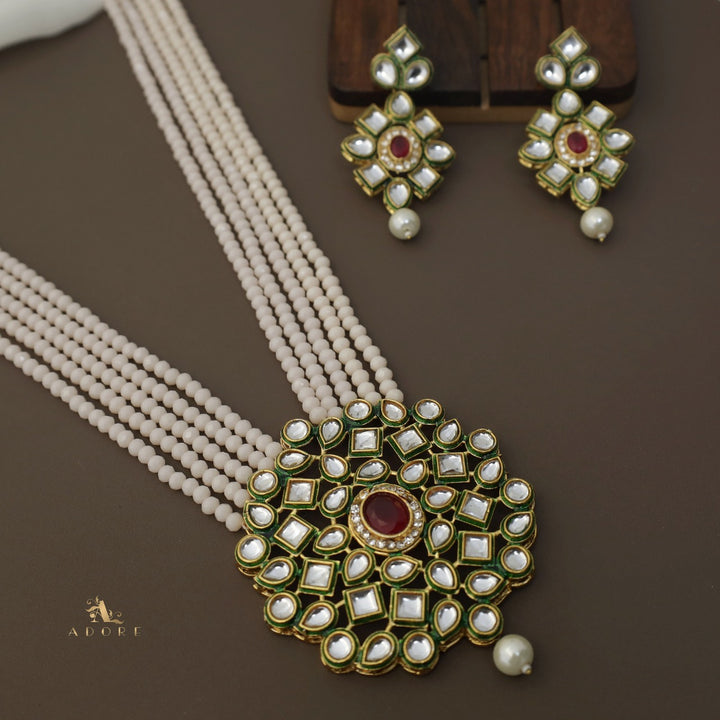 Rigveya Kundan Neckpiece With Earring