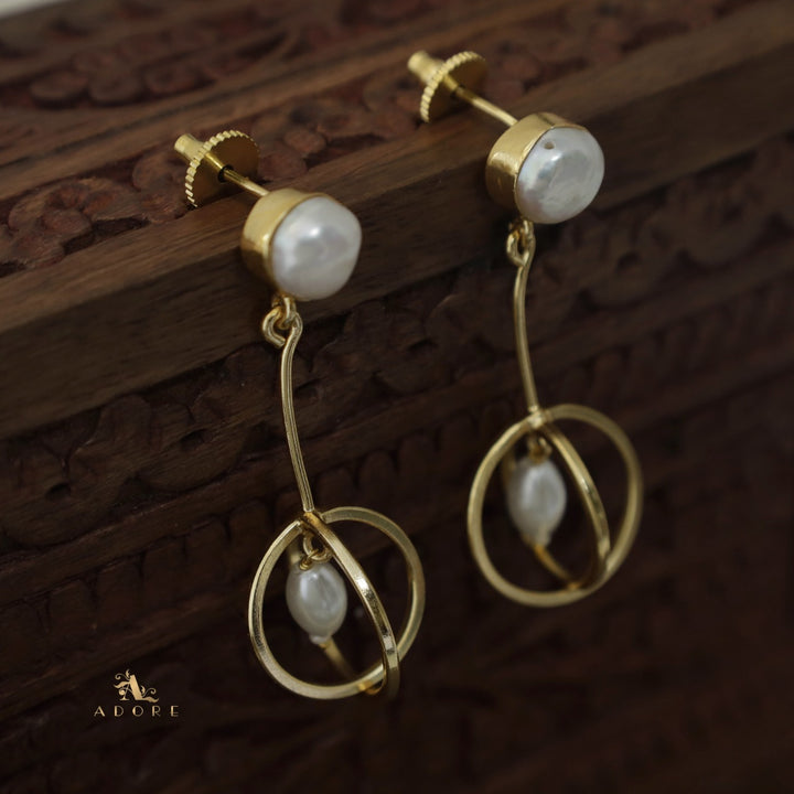 Golden Baroque + Pearl Globe Earring