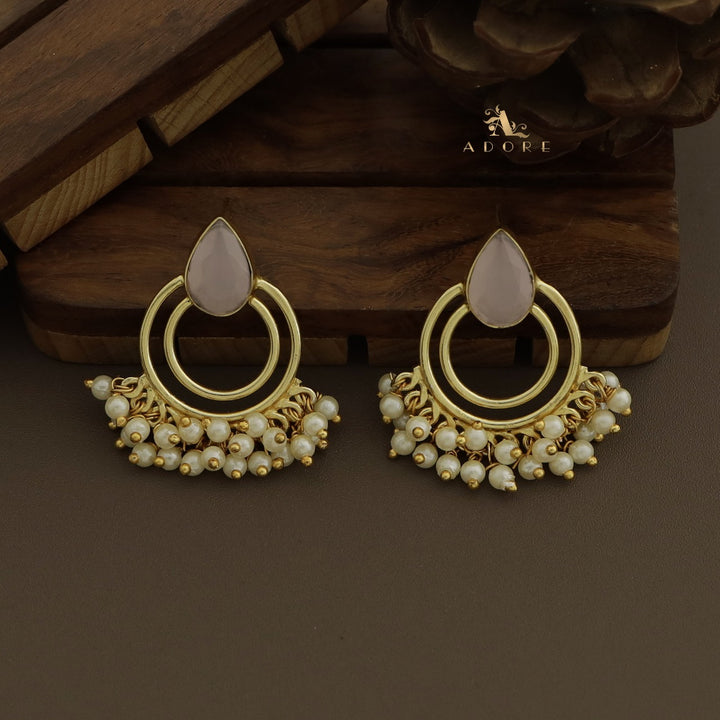 Drop & Dual Hoop Cluster Pearl Earring