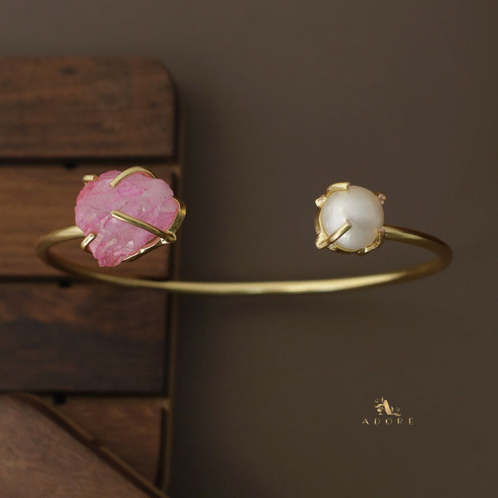 Libra Claw Dyed Stone + Pearl Bangle