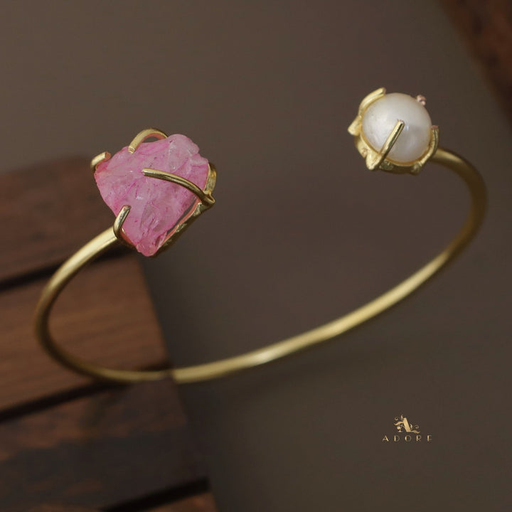 Libra Claw Dyed Stone + Pearl Bangle