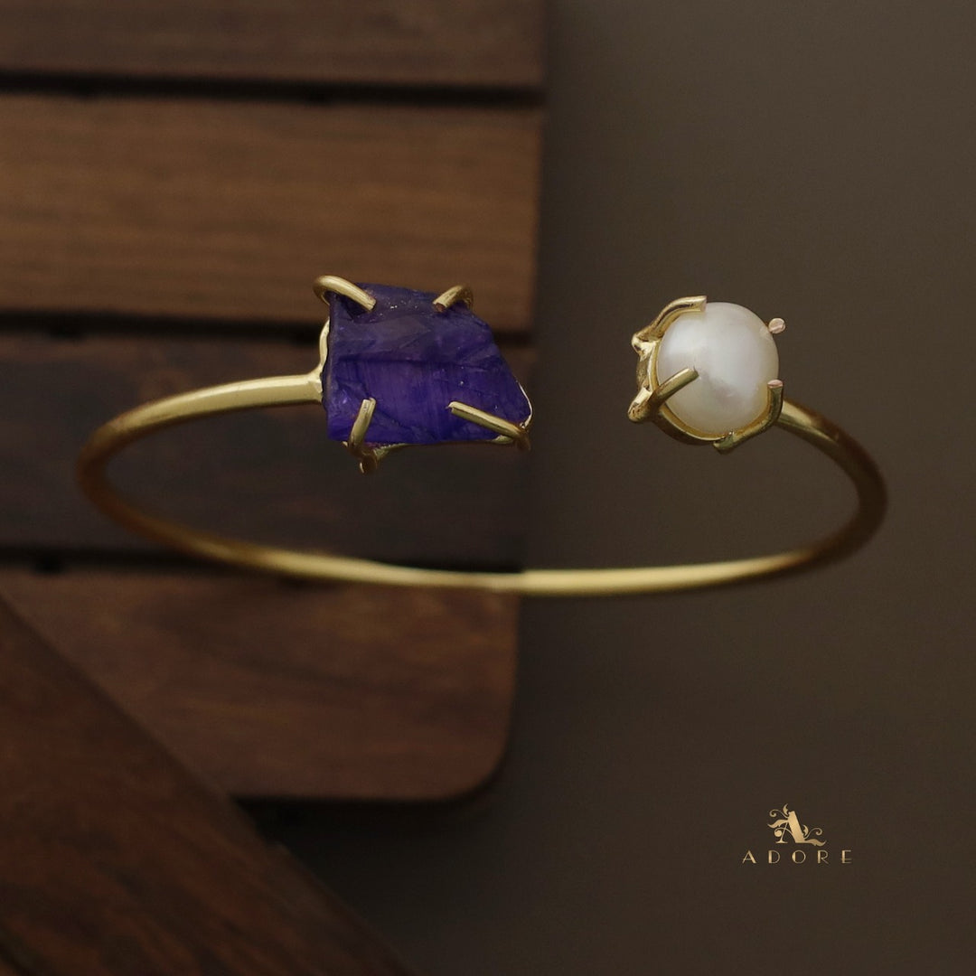 Libra Claw Dyed Stone + Pearl Bangle