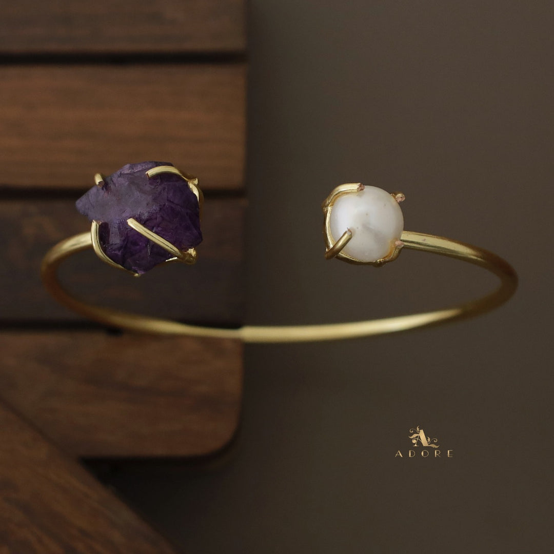Libra Claw Dyed Stone + Pearl Bangle
