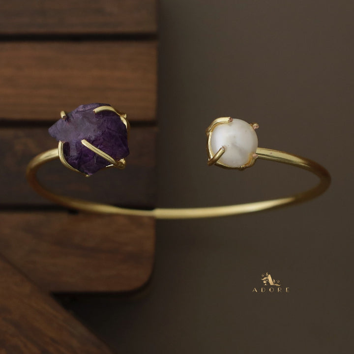 Libra Claw Dyed Stone + Pearl Bangle