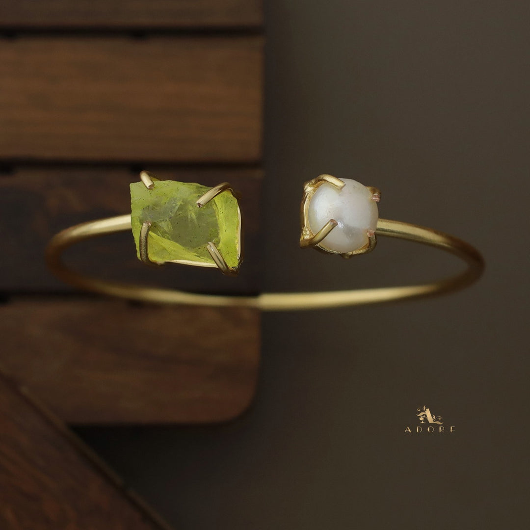 Libra Claw Dyed Stone + Pearl Bangle