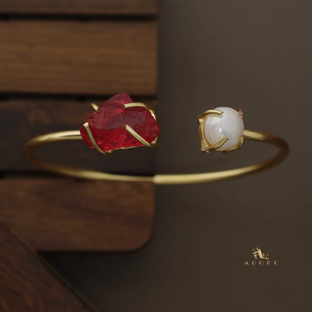 Libra Claw Dyed Stone + Pearl Bangle