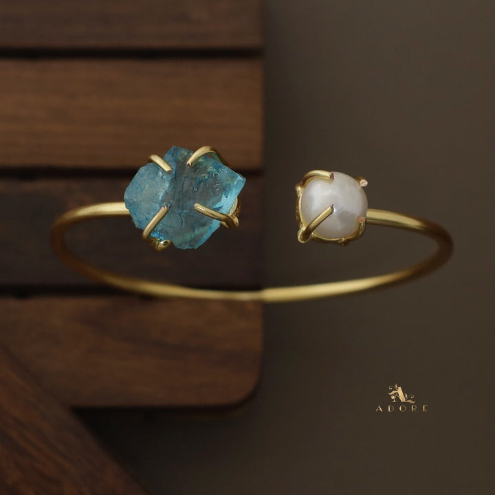Libra Claw Dyed Stone + Pearl Bangle