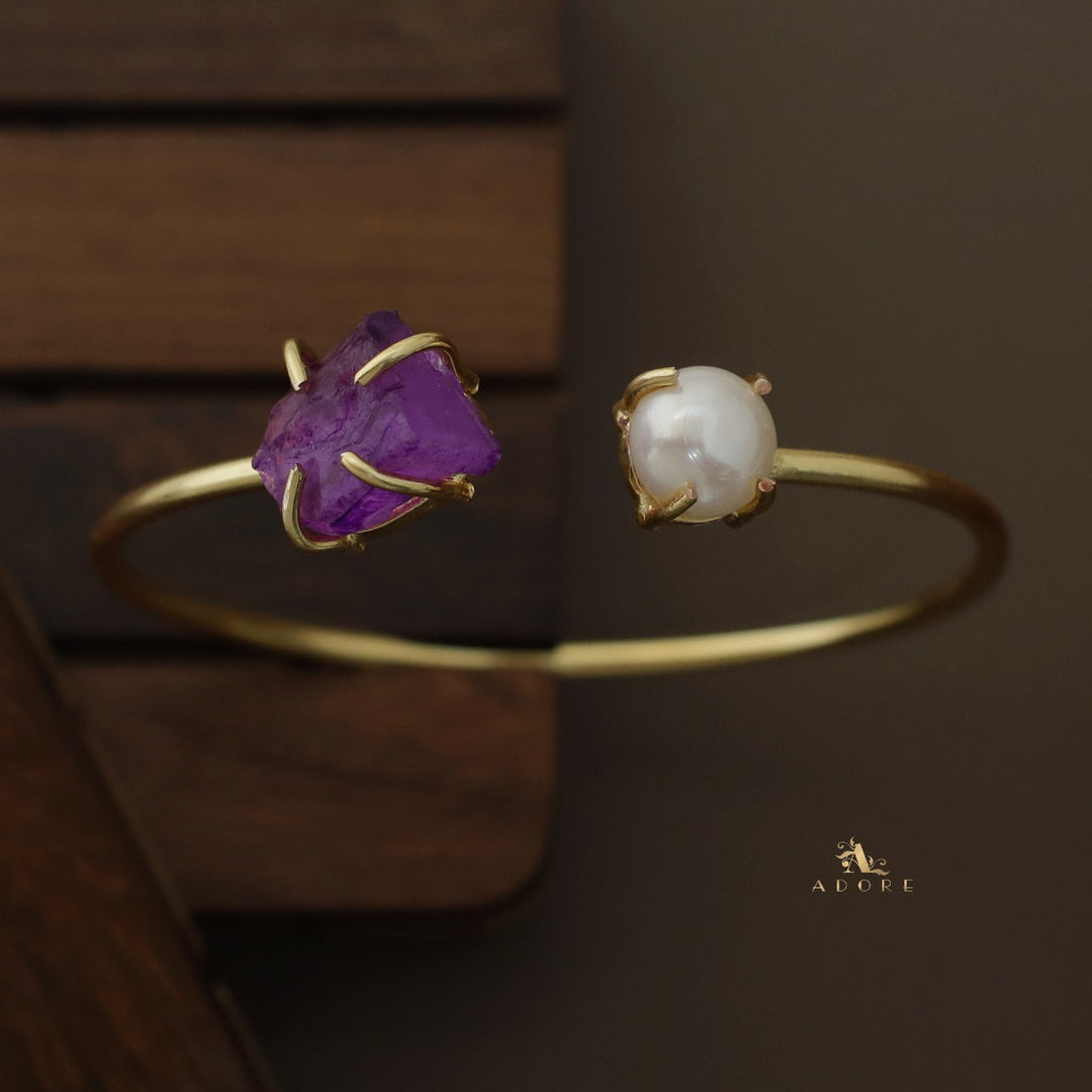 Libra Claw Dyed Stone + Pearl Bangle