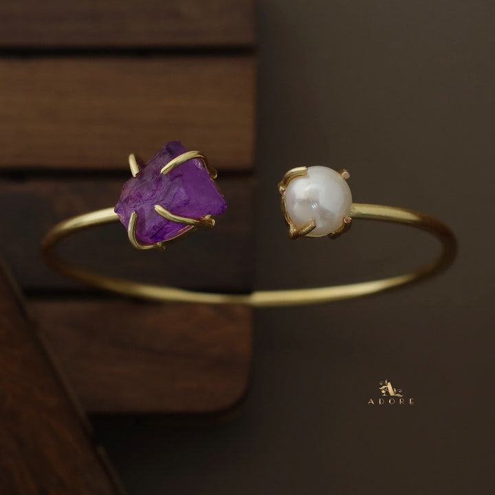 Libra Claw Dyed Stone + Pearl Bangle