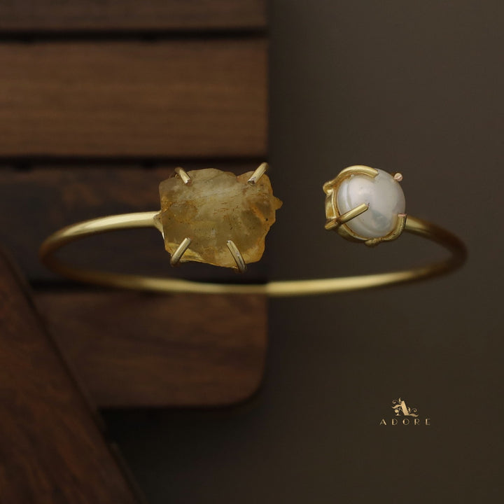 Libra Claw Dyed Stone + Pearl Bangle