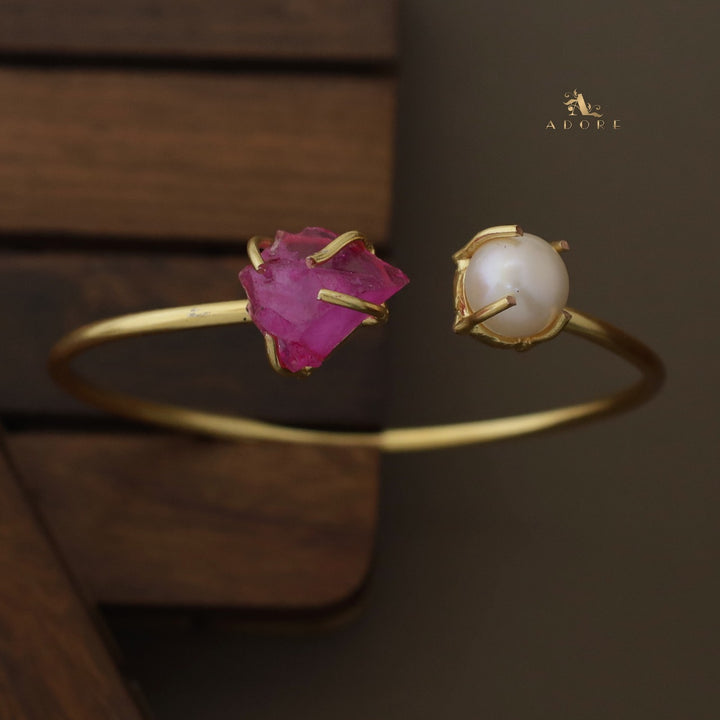 Libra Claw Dyed Stone + Pearl Bangle