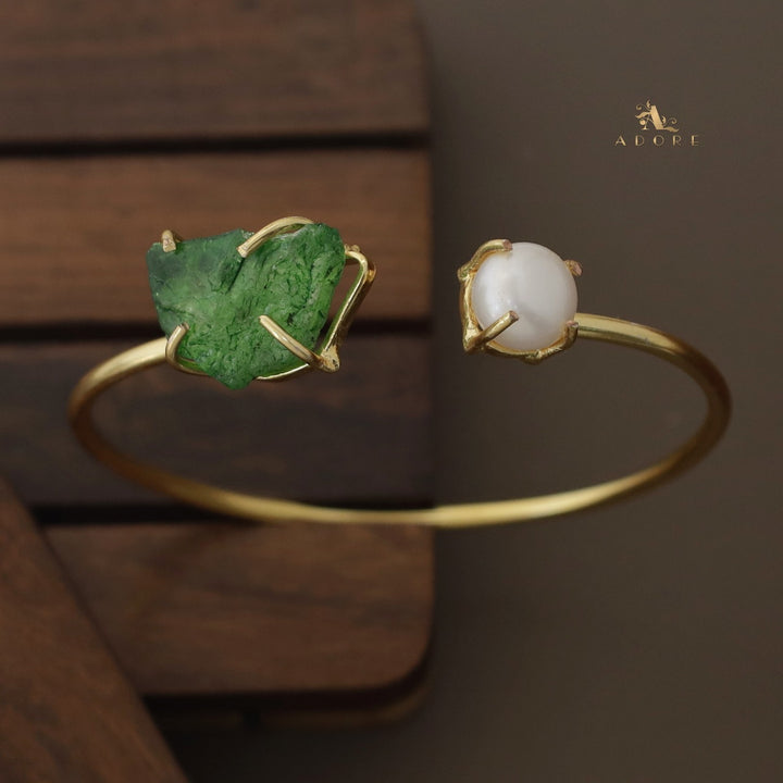 Libra Claw Dyed Stone + Pearl Bangle