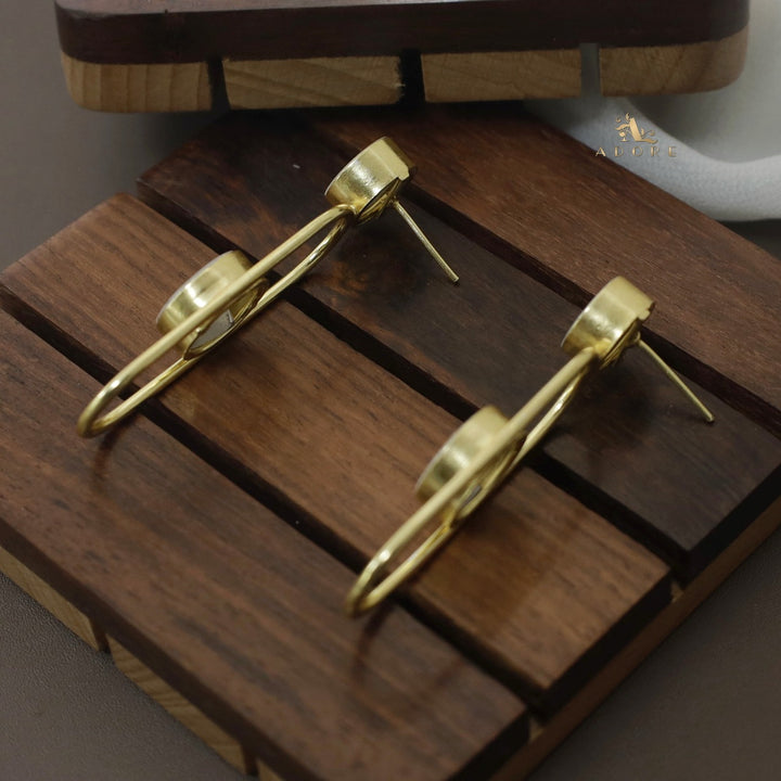 Golden MOP Cylinder Shape Earring