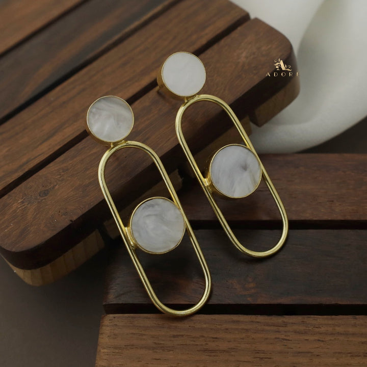 Golden MOP Cylinder Shape Earring