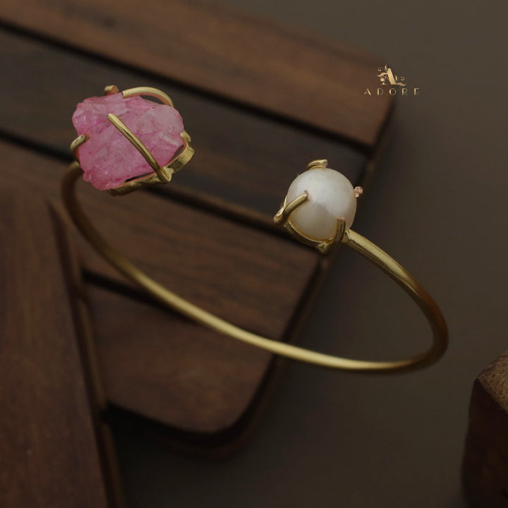Libra Claw Dyed Stone + Pearl Bangle