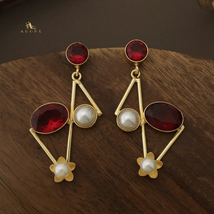 Emily Golden N Glossy Flower Earring