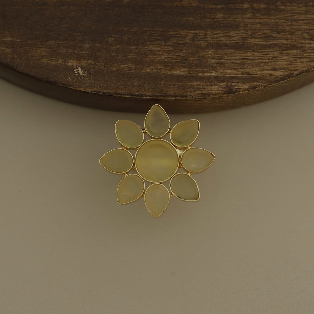 8 Petal Raw Stone Ring (Colour Option)