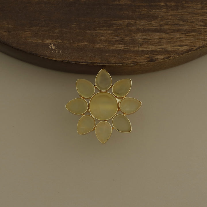 8 Petal Raw Stone Ring (Colour Option)