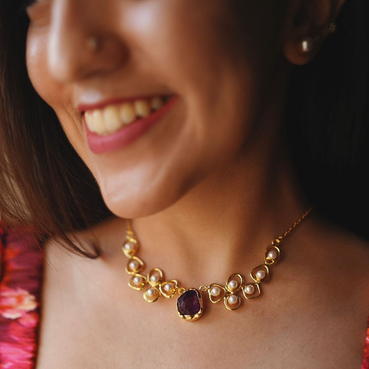 Sabera Raw Stone Pearl Neckpiece