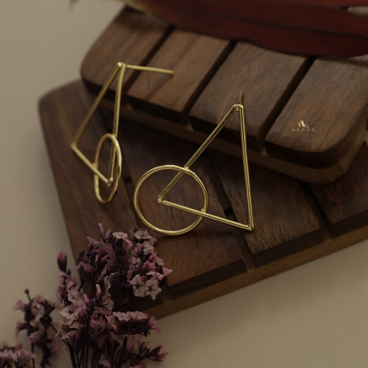 Golden Geometric Earring