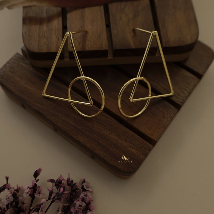 Golden Geometric Earring