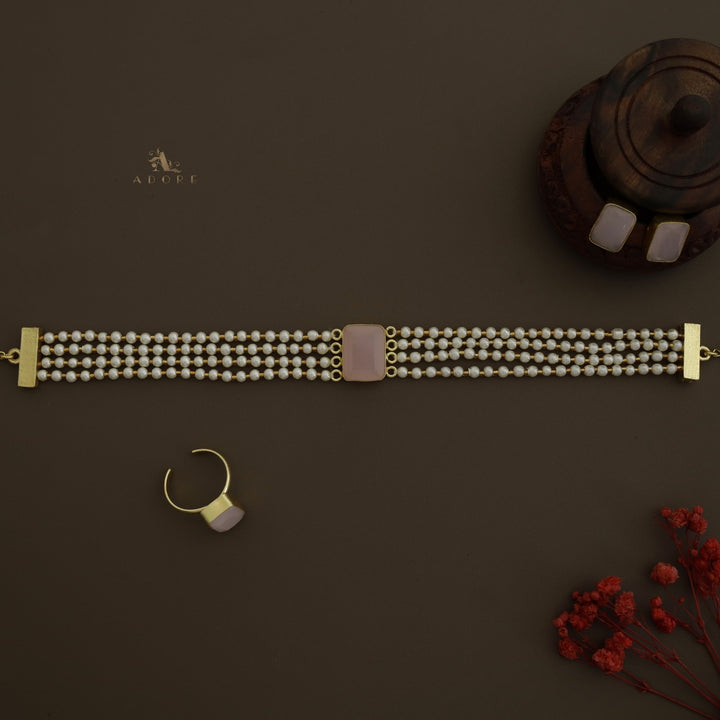 Elegant Pearl Choker Combo Set