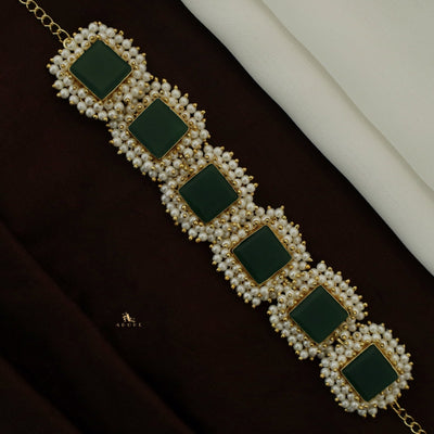 Full Pearl Square Choker With Earring
