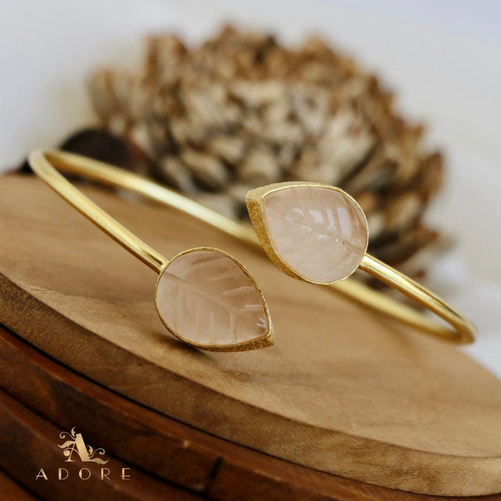 Carved 2 stone Bangle( Adjustable)