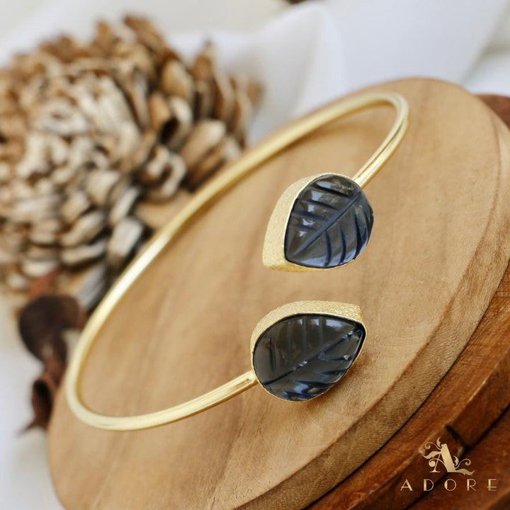 Carved 2 stone Bangle( Adjustable)