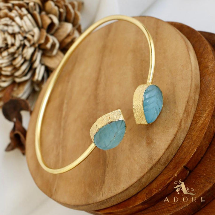 Carved 2 stone Bangle( Adjustable)