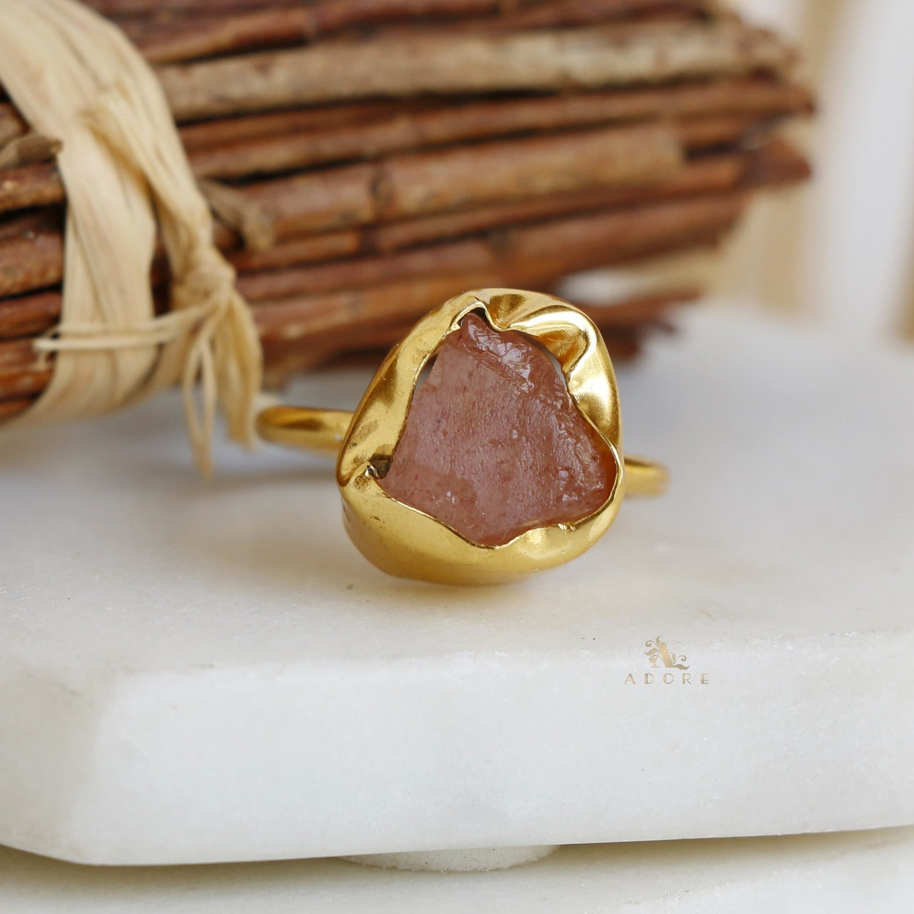 HERKIMER DIAMOND FLAMES Ring Raw Stone Rings Fine Bohemian - Etsy