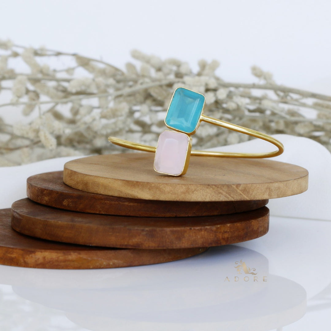 Sophia Glossy Two Stone Multi Colour Bracelet