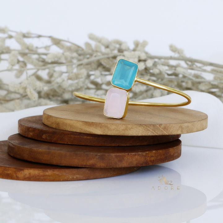 Sophia Glossy Two Stone Multi Colour Bracelet