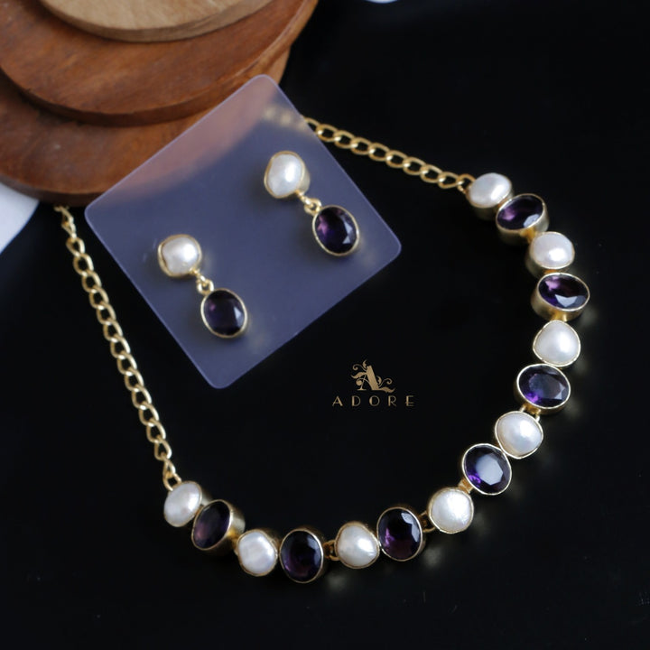 Elegant Baroque Pearl Choker With Earrings