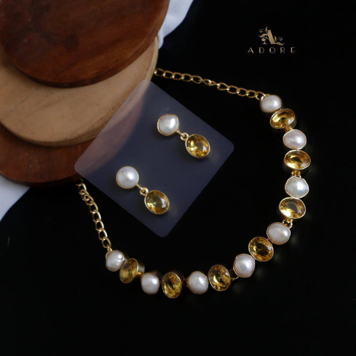 Elegant Baroque Pearl Choker With Earrings