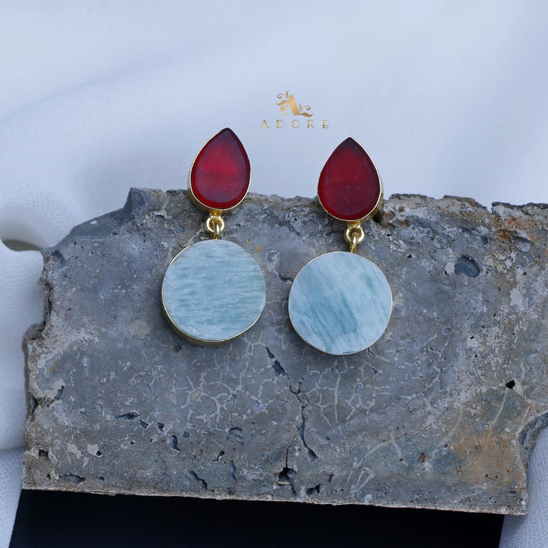 Multicolour Tilak Raw Stone Earrings