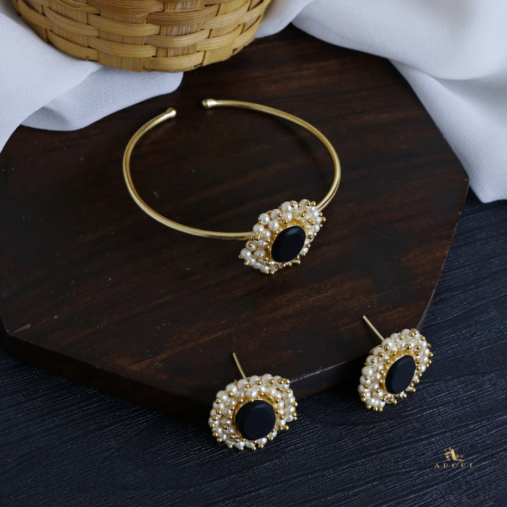 Raw Stone Halina Pearl Bracelet With Earring