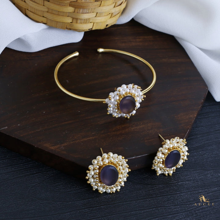 Raw Stone Halina Pearl Bracelet With Earring