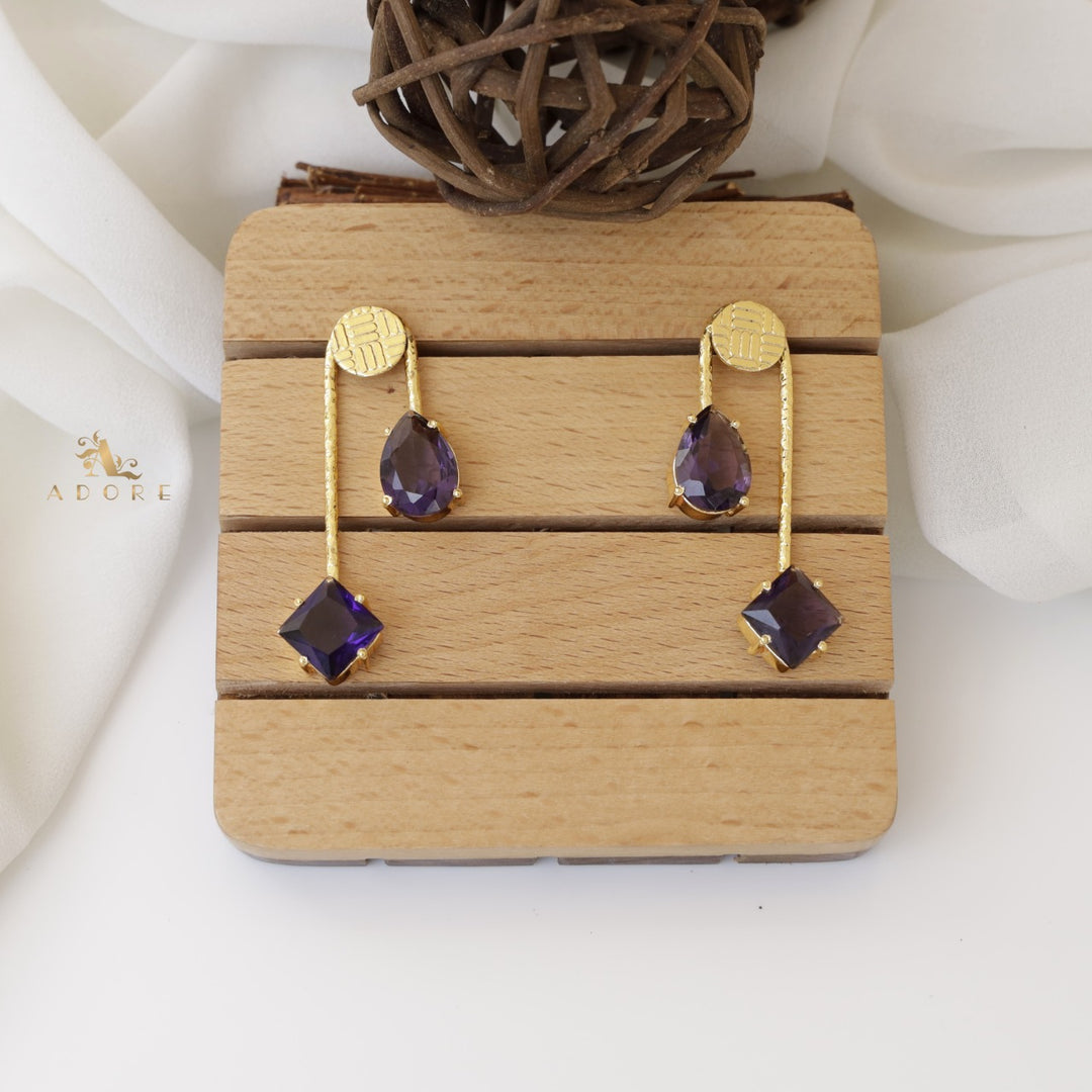 Triga Glossy Diamond Drop Earring