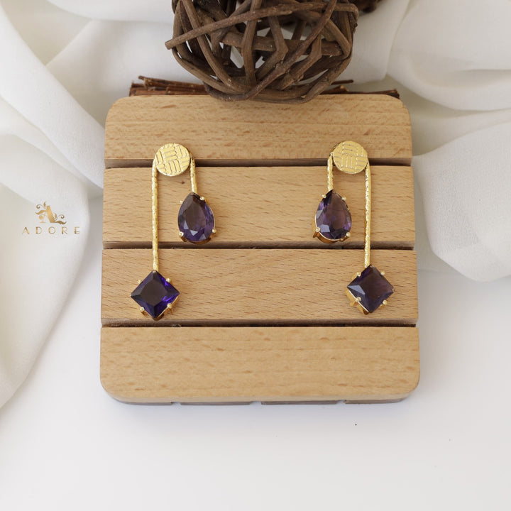 Triga Glossy Diamond Drop Earring