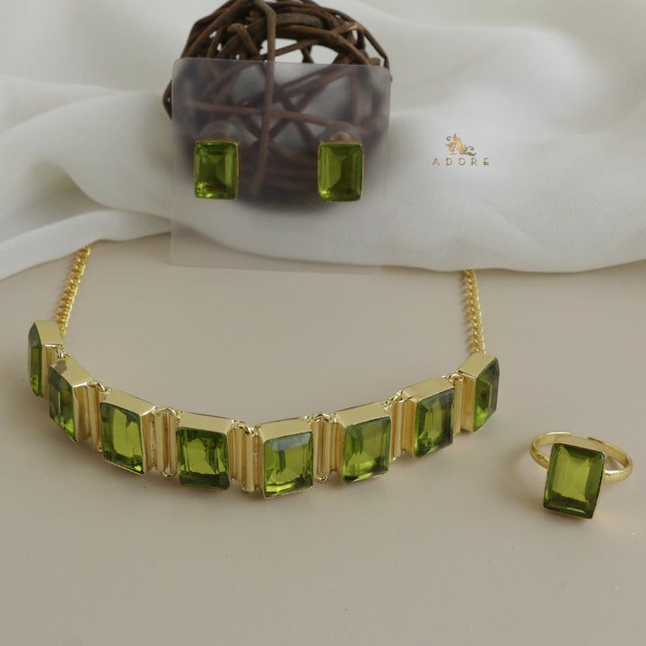 Opaline Square Choker Combo Set