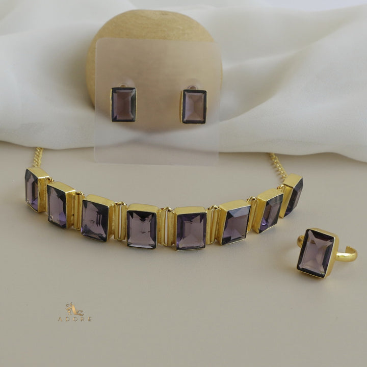 Opaline Square Choker Combo Set