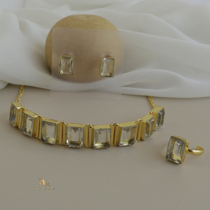 Opaline Square Choker Combo Set
