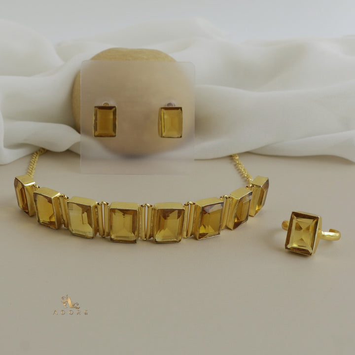 Opaline Square Choker Combo Set